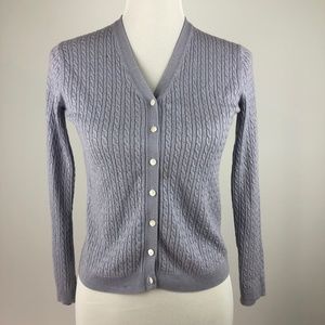 Brooks Brothers Cable Knit VNeck Cardigan Sweater